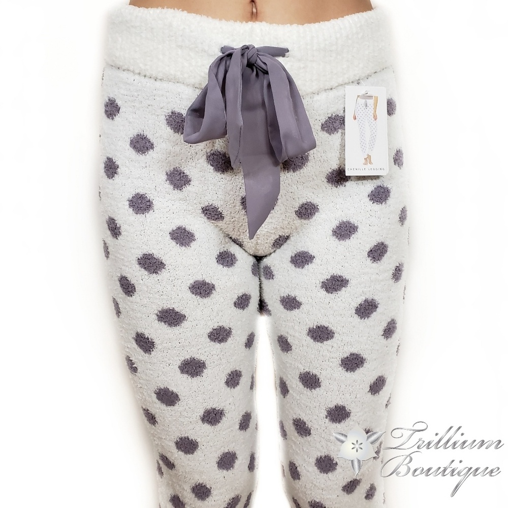 Honeydew Women's Cream Dot Chenille Leggings S-XXL - Picture 2 of 7
